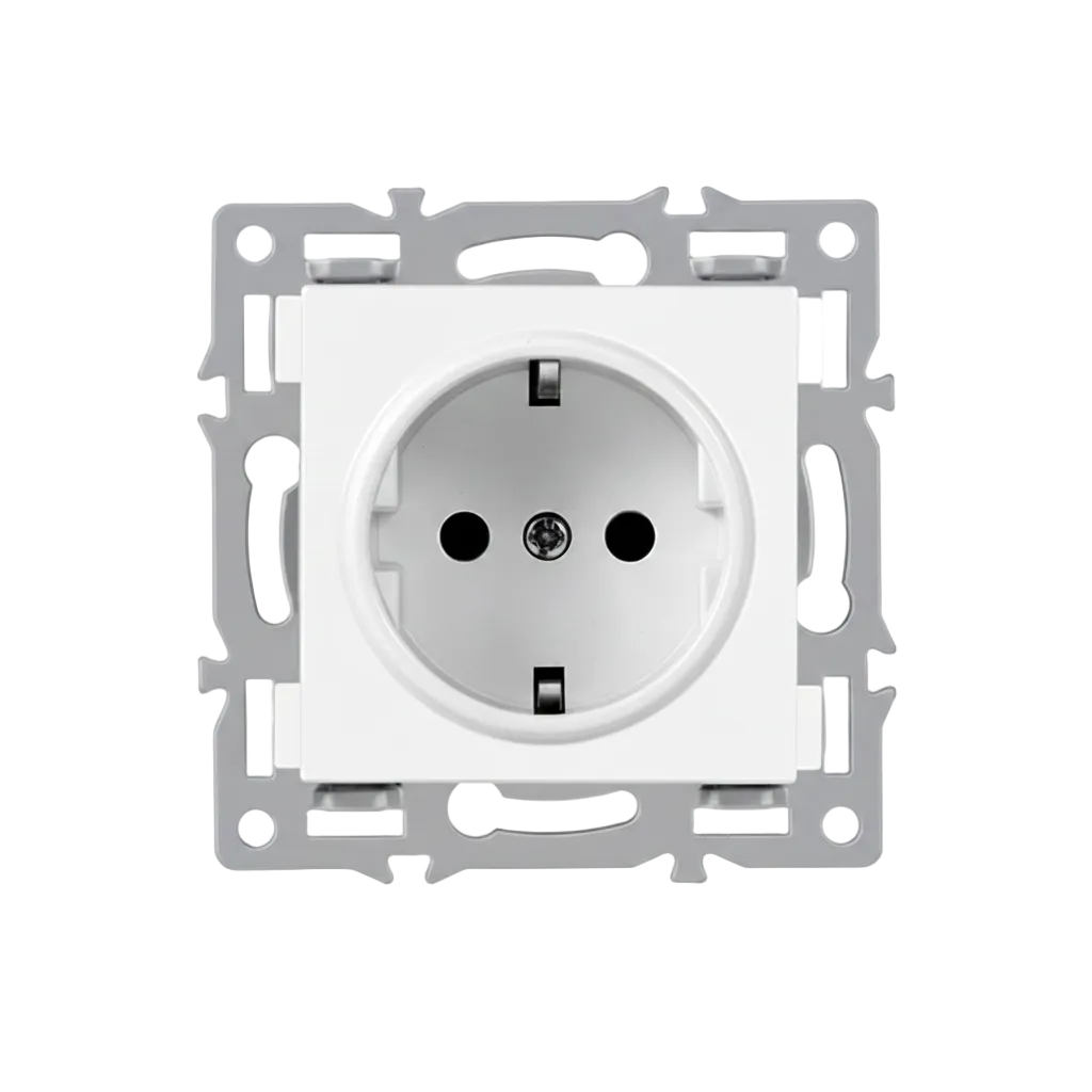 Vendalor wandcontactdoos module wit – EU-stopcontact voor inbouwdoos
