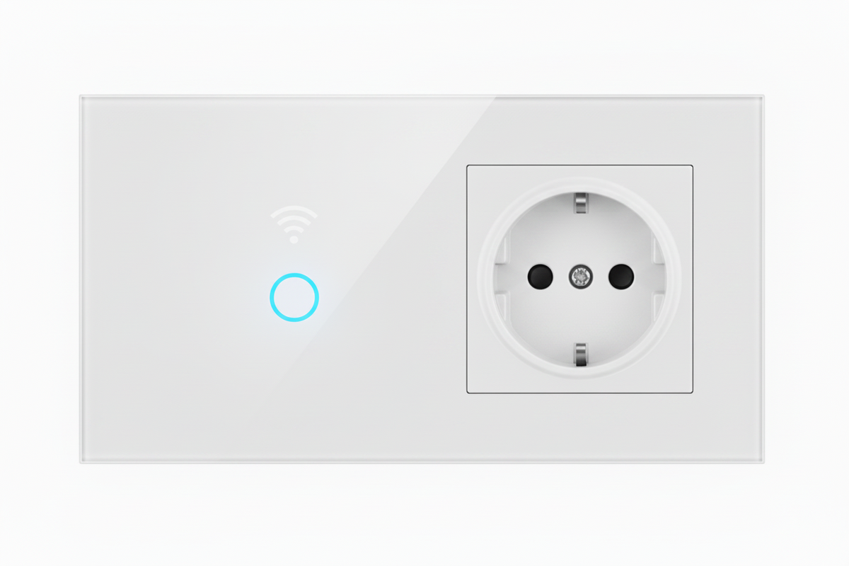 Vendalor WiFi Touchschakelaar + Stopcontact Wit