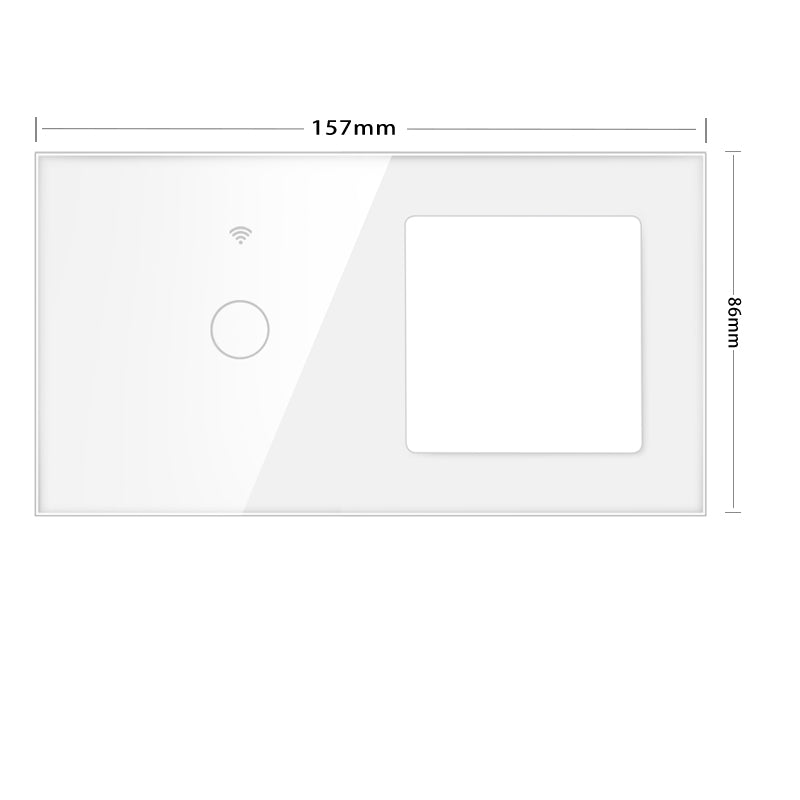 Vendalor glazen afdekraam wit – enkele WiFi touch + 1 module