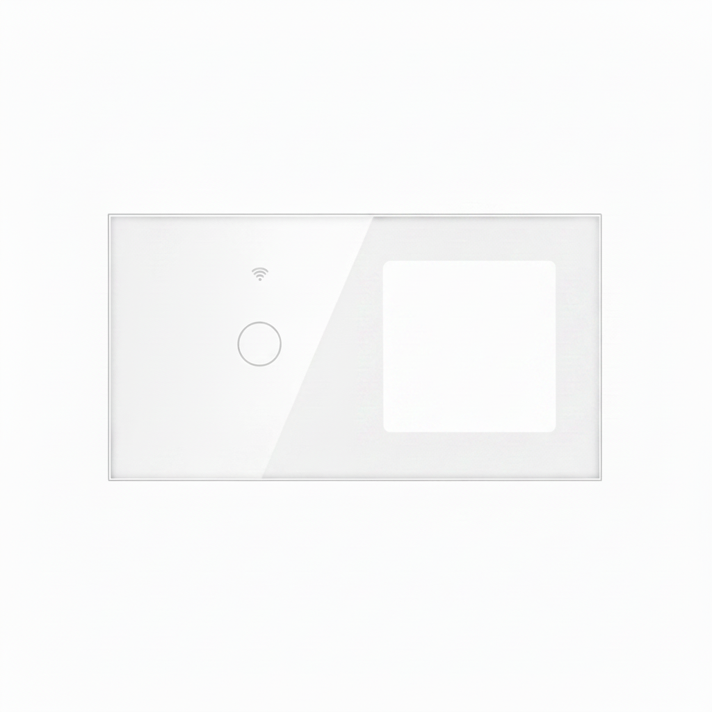 Vendalor glazen afdekraam wit – enkele WiFi touch + 1 module