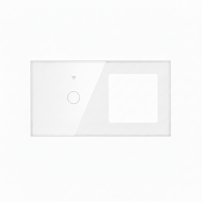 Vendalor Glazen Afdekraam voor WiFi-Touchschakelaar en 1 inbouwmodule Wit