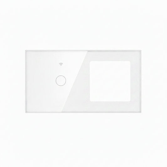 Vendalor glazen afdekraam wit – enkele WiFi touch + 1 module