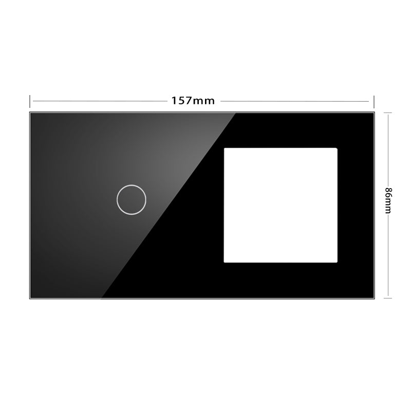 Vendalor touchschakelaar en stopcontact zwart glas – verlichting en stroom op één plek