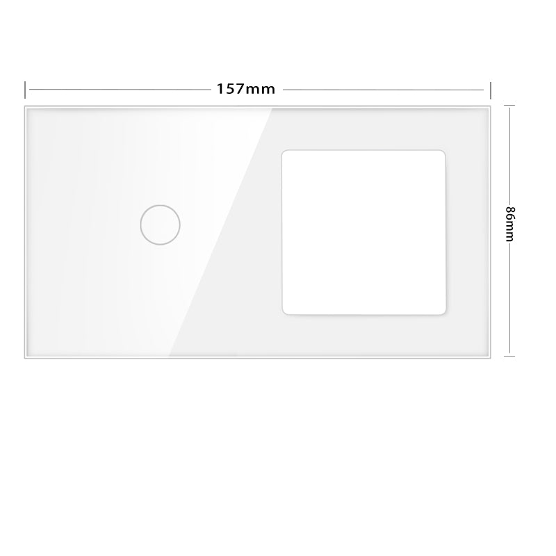 Vendalor glazen afdekraam wit – enkele touch + 1 module