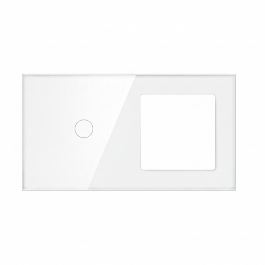 Vendalor glazen afdekraam wit – enkele touch + 1 module