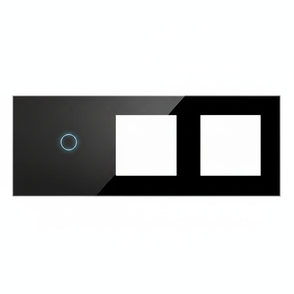 Vendalor glazen afdekraam zwart – enkele touch + 1 module