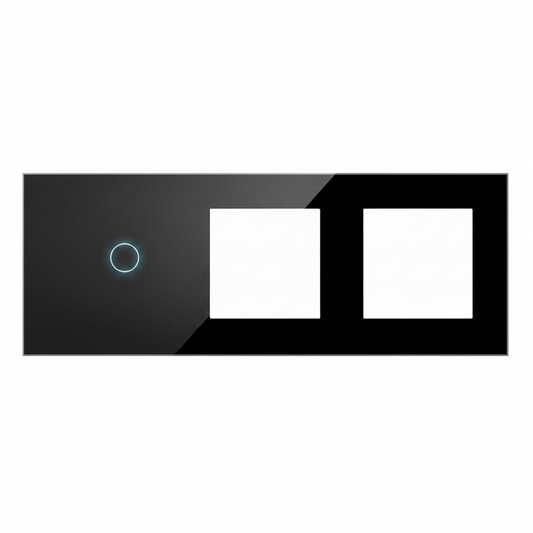 Vendalor glazen afdekraam zwart – enkele touch + 1 module