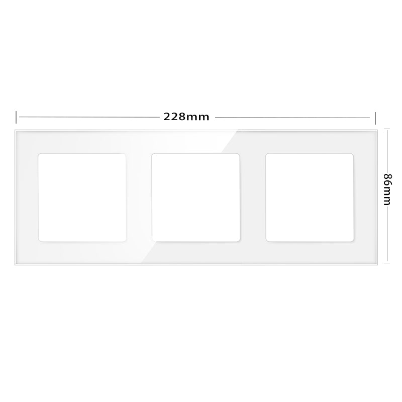 Vendalor glazen afdekraam wit – voor 3 inbouwmodules. krasbestendig glas