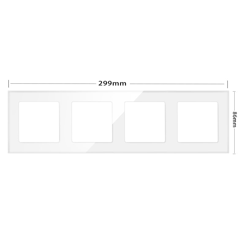 Vendalor glazen afdekraam wit – voor 4 inbouwmodules. krasbestendig glas