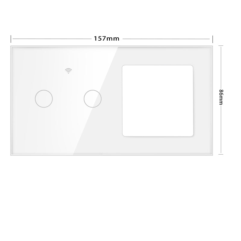 Vendalor glazen afdekraam wit – dubbele WiFi touch + 1 module