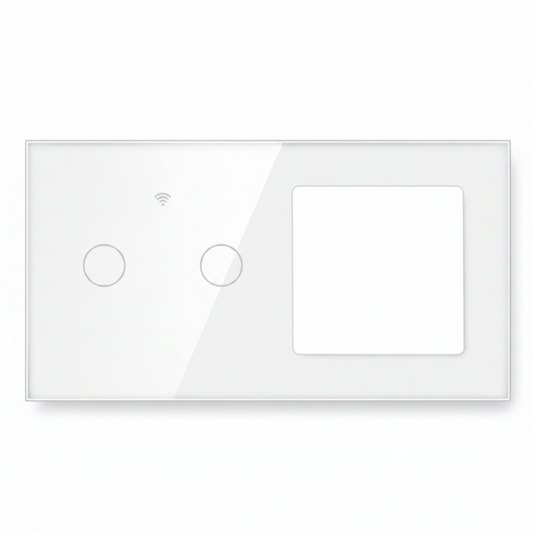 Vendalor glazen afdekraam wit – dubbele WiFi touch + 1 module