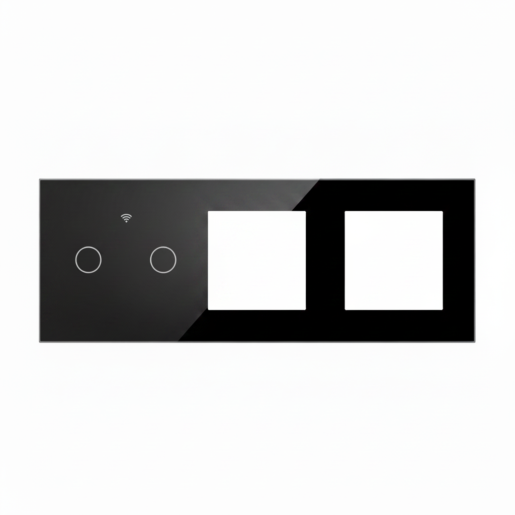 Vendalor glazen afdekraam zwart – dubbele WiFi touch + 2 modules