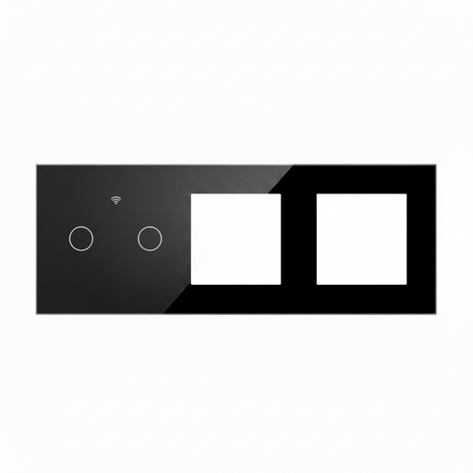 Vendalor glazen afdekraam zwart – dubbele WiFi touch + 2 modules