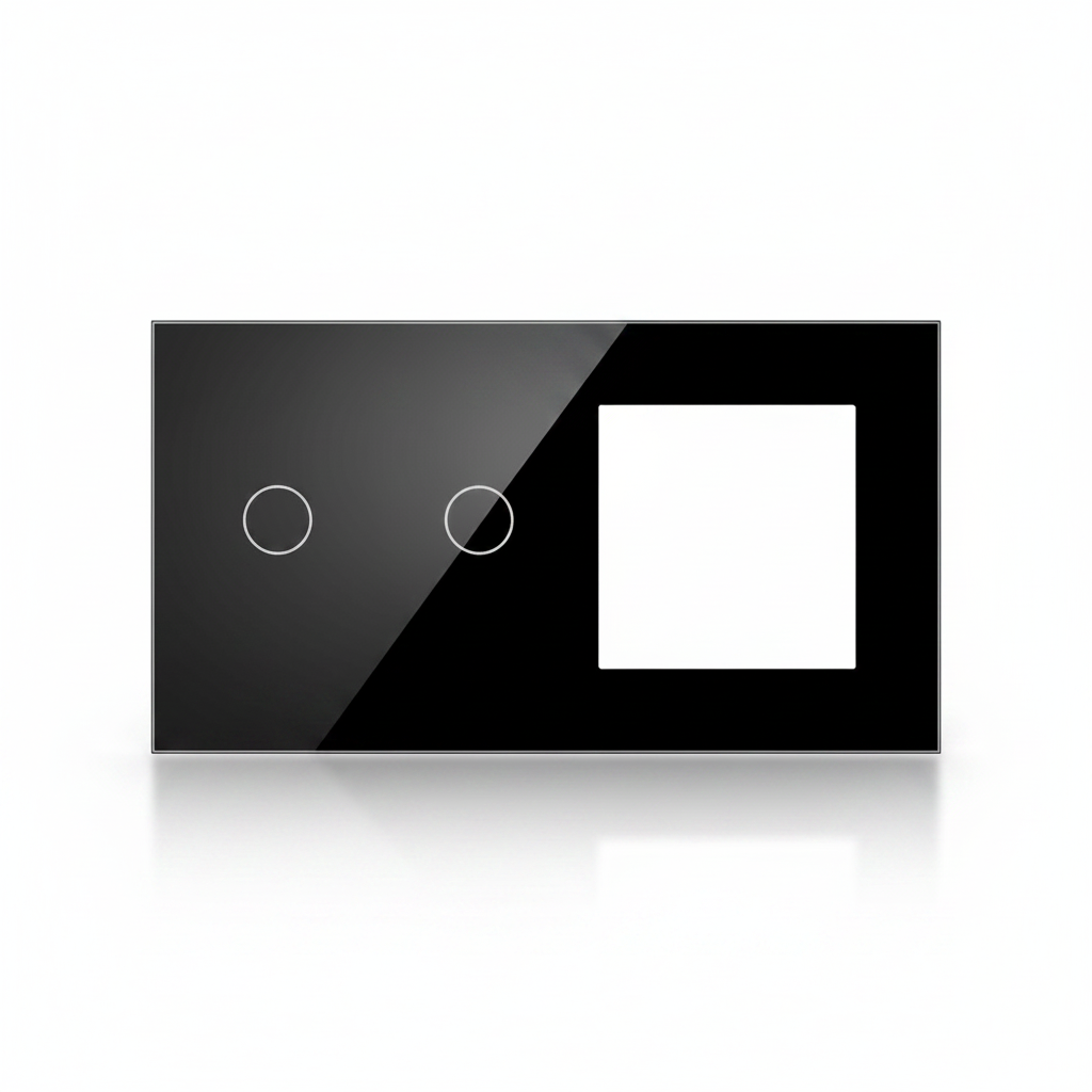 Vendalor glazen afdekraam zwart – dubbele touch + 1 module
