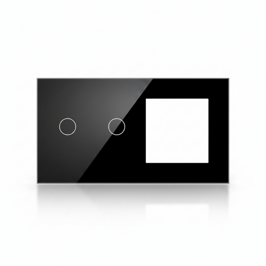 Vendalor glazen afdekraam zwart – dubbele touch + 1 module