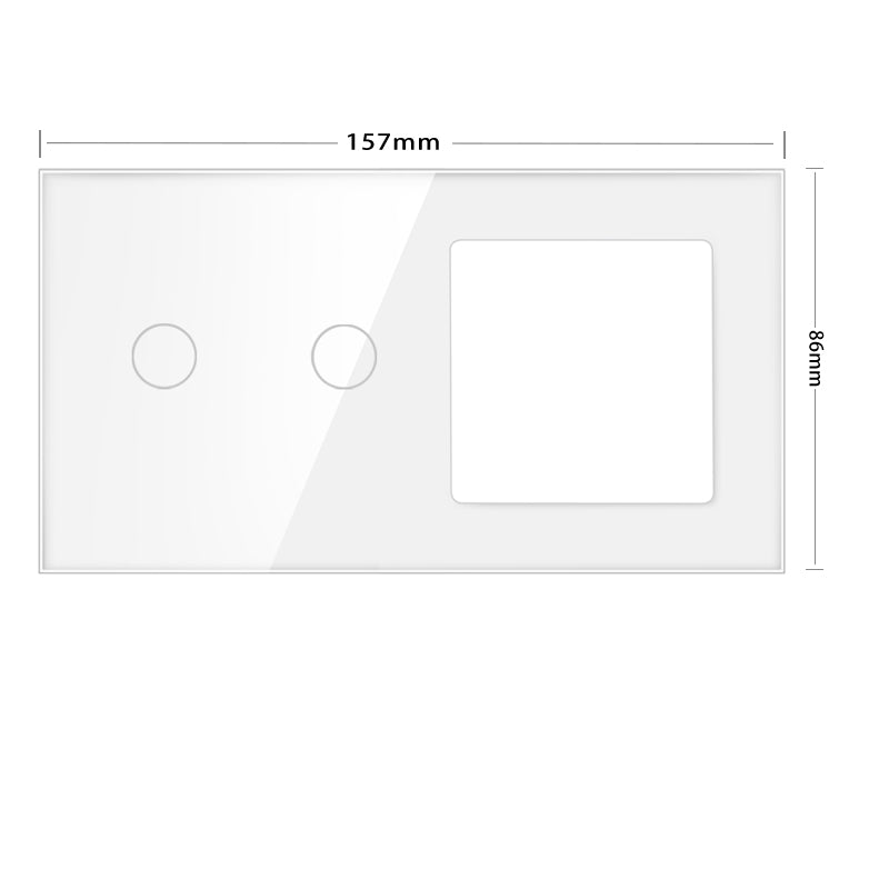 Vendalor glazen afdekraam wit – dubbele touch + 1 module