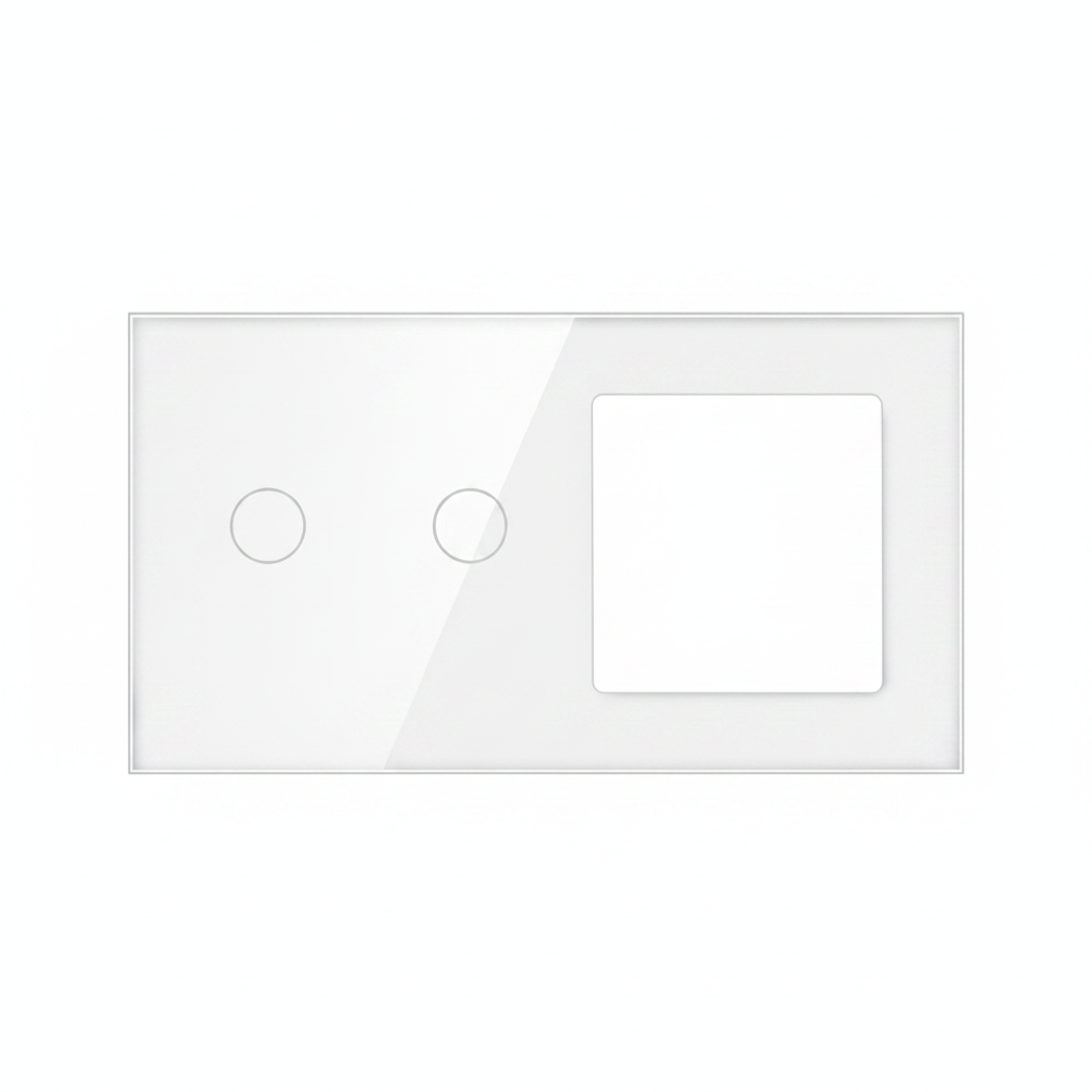 Vendalor glazen afdekraam wit – dubbele touch + 1 module