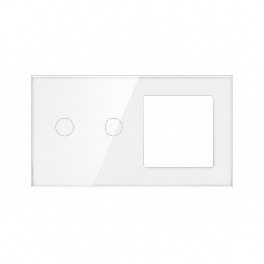 Vendalor glazen afdekraam wit – dubbele touch + 1 module