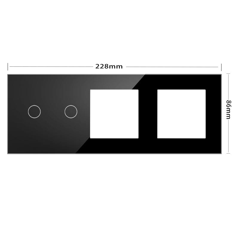 Vendalor glazen afdekraam zwart – dubbele touch + 2 modules
