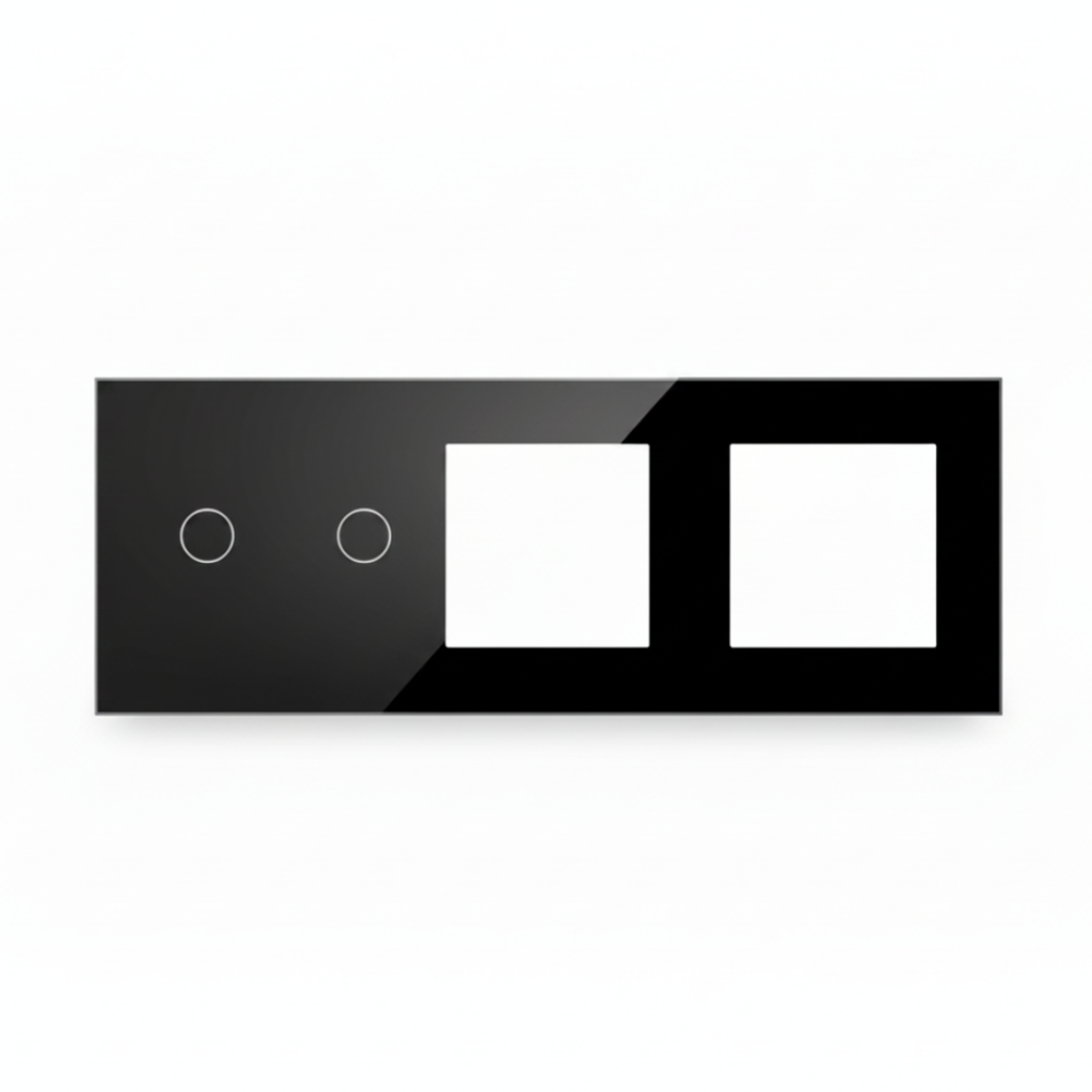 Vendalor glazen afdekraam zwart – dubbele touch + 2 modules