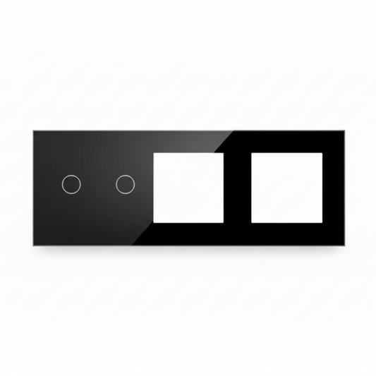 Vendalor glazen afdekraam zwart – dubbele touch + 2 modules