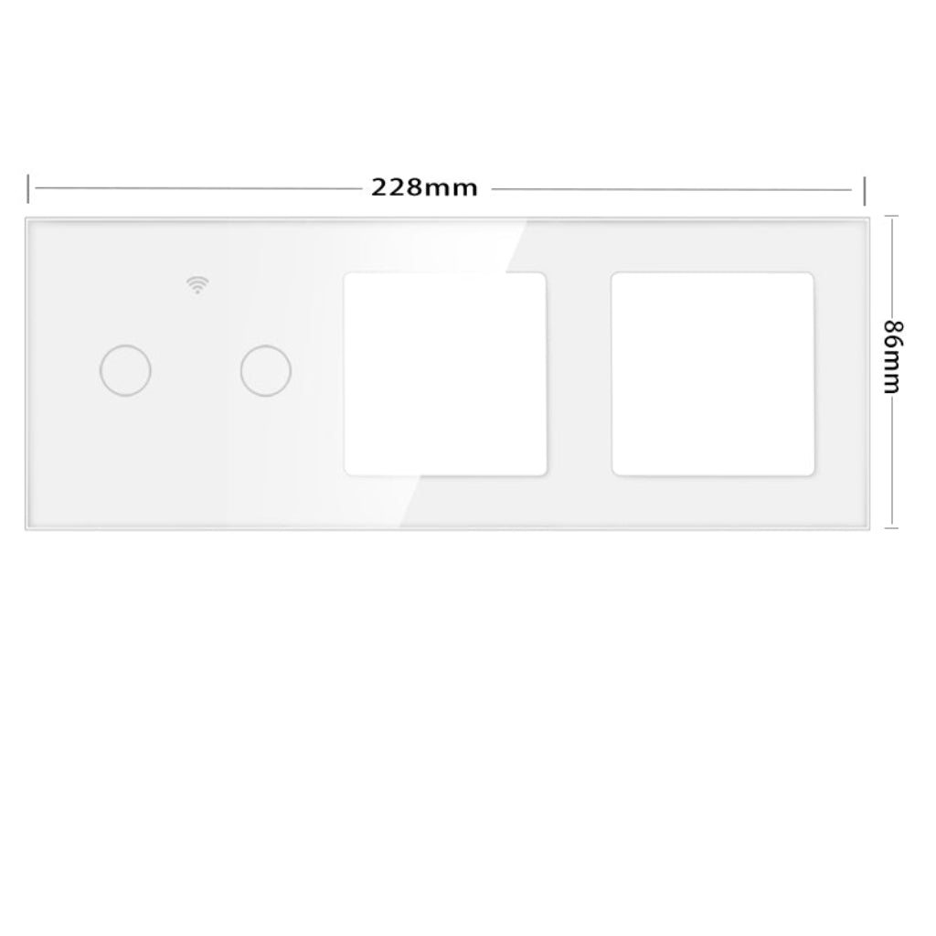Vendalor glazen afdekraam wit – dubbele WiFi touch + 2 modules