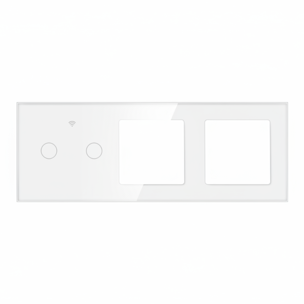Vendalor glazen afdekraam wit – dubbele WiFi touch + 2 modules