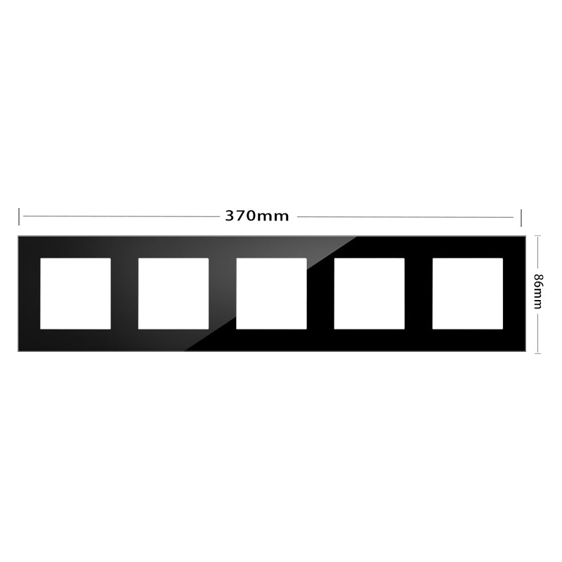 Vendalor glazen afdekraam zwart – voor 5 inbouwmodules, krasbestendig glas