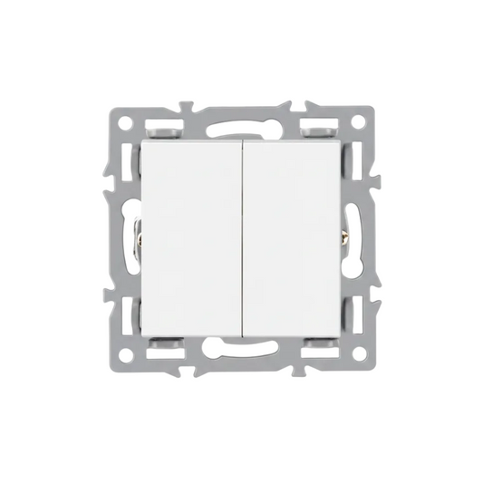 Vendalor 2-voudige wisselschakelaar module wit – twee circuits twee-weg