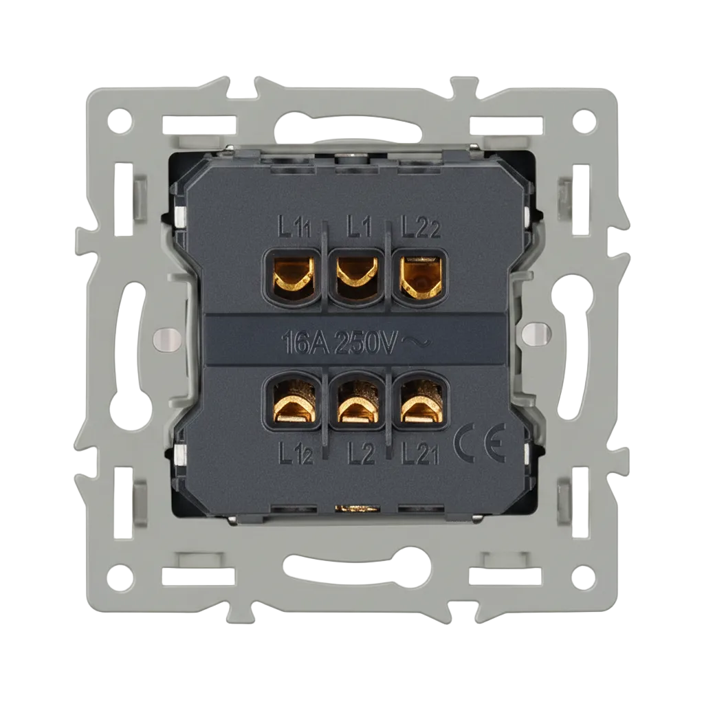 Vendalor 2-voudige wisselschakelaar module wit – twee circuits twee-weg