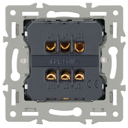 Vendalor dubbele wisselschakelaar zwart – twee circuits. twee-weg bediening