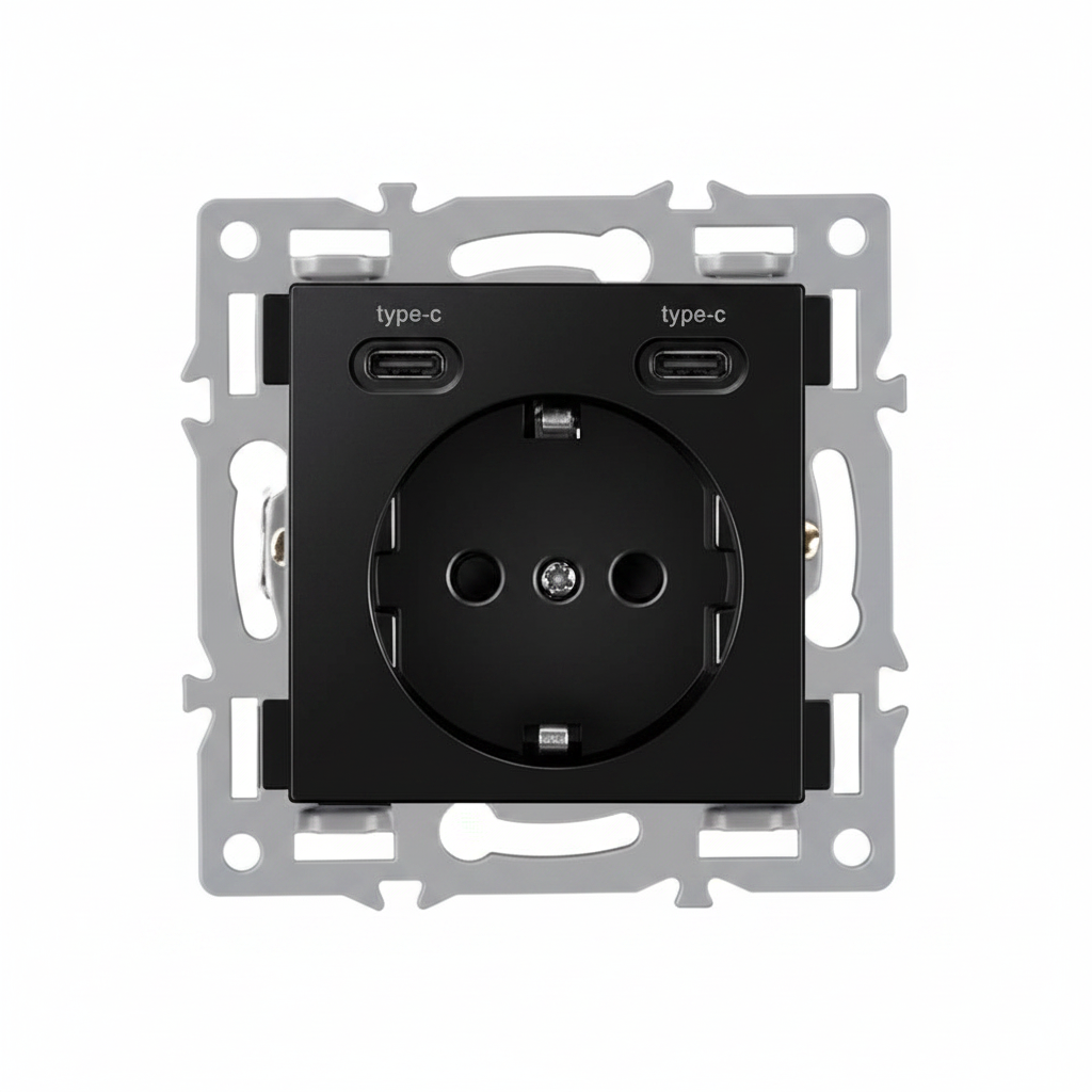 Vendalor enkelvoudige wipschakelaar module zwart – losse module voor inbouwdoos