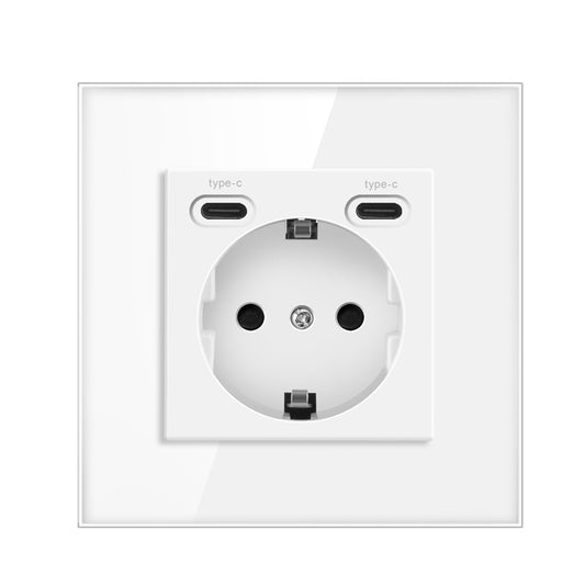 Vendalor Stopcontact met dubbele USB-C oplader Wit