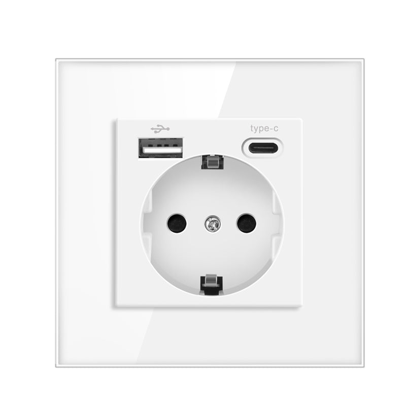 Vendalor Stopcontact met USB-A en C oplader Wit