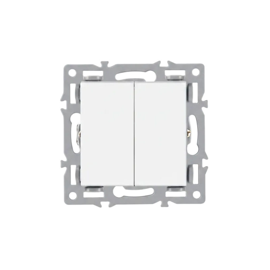 Vendalor 2-voudige wipschakelaar module wit – twee groepen per module