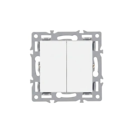 Vendalor 2-voudige wipschakelaar module wit – twee groepen per module